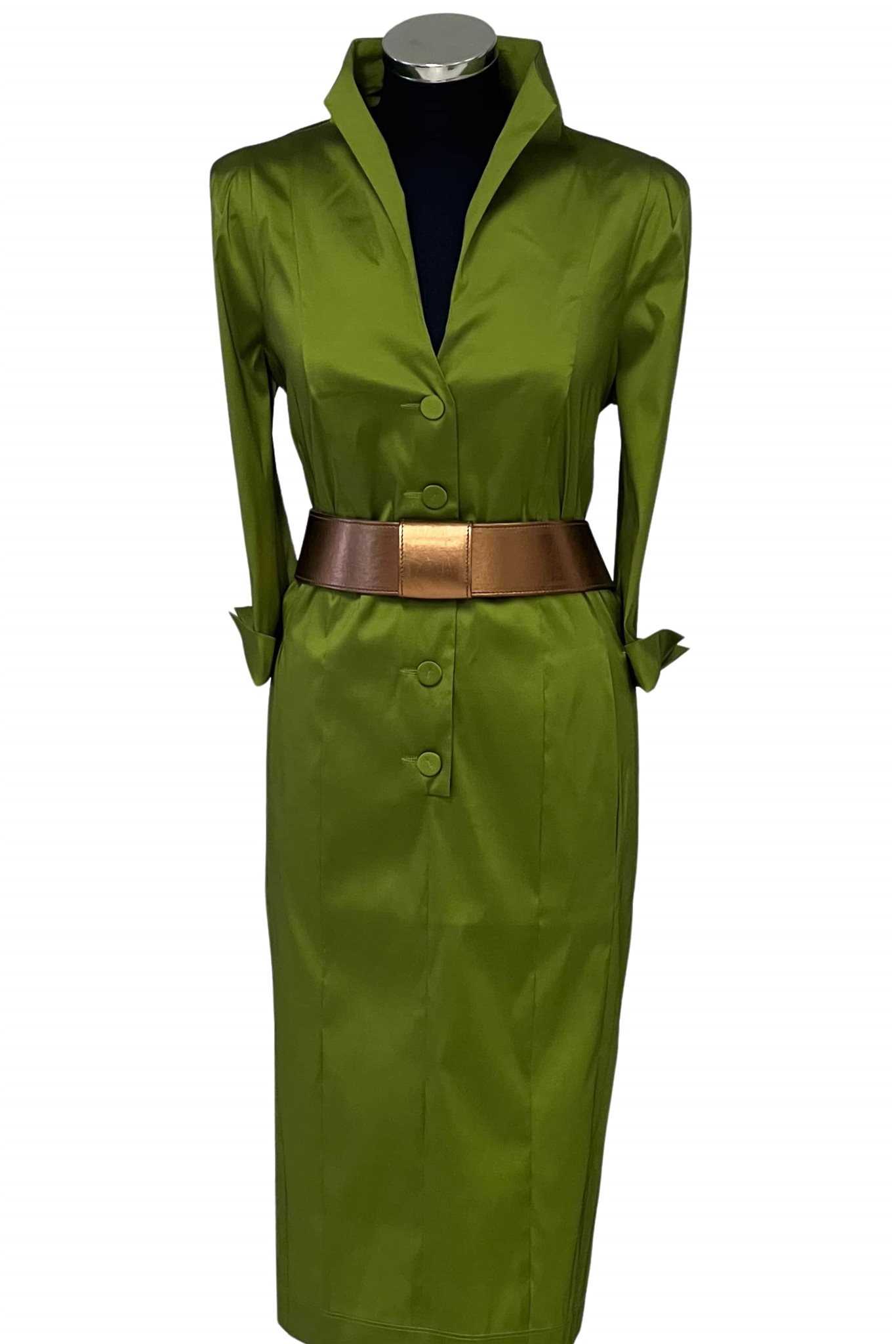 MOQ Jurk Sybil2-3/4-J Uni Olijfgroen MOQ shop